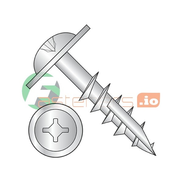 Newport Fasteners Wood Screw, #8, 1-1/4 in, Zinc Plated Steel Flange Round Head Phillips Drive, 5000 PK 693805 - main